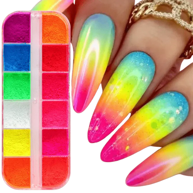 Kit Poudre Fluorescente Nail Art - Glam'ongle