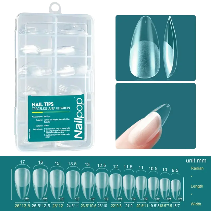 Lot de 120 Faux Ongles en Gel  Amande