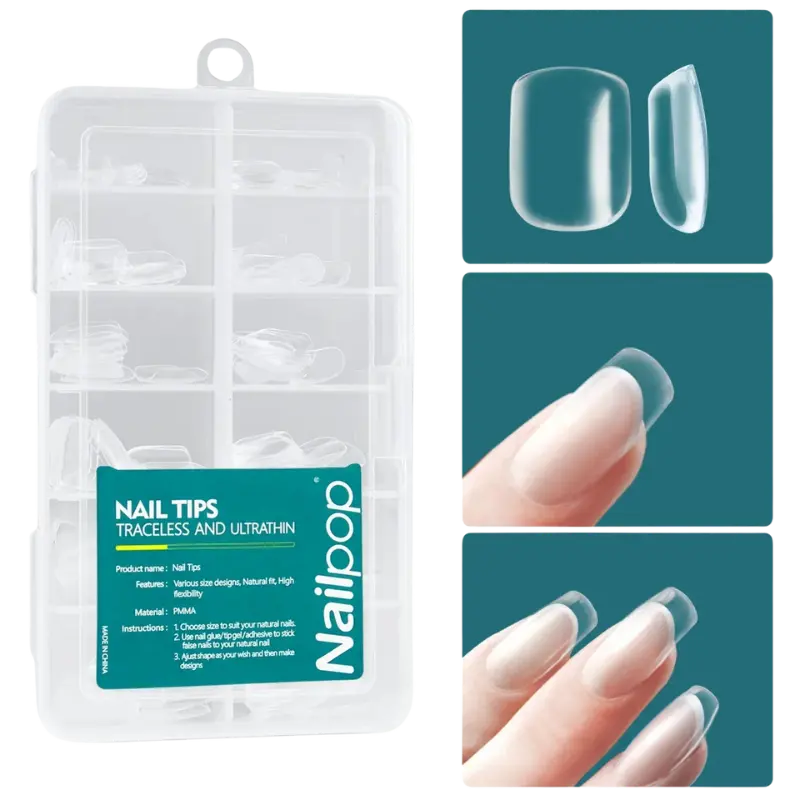 Lot de 120 faux ongles en gel carré