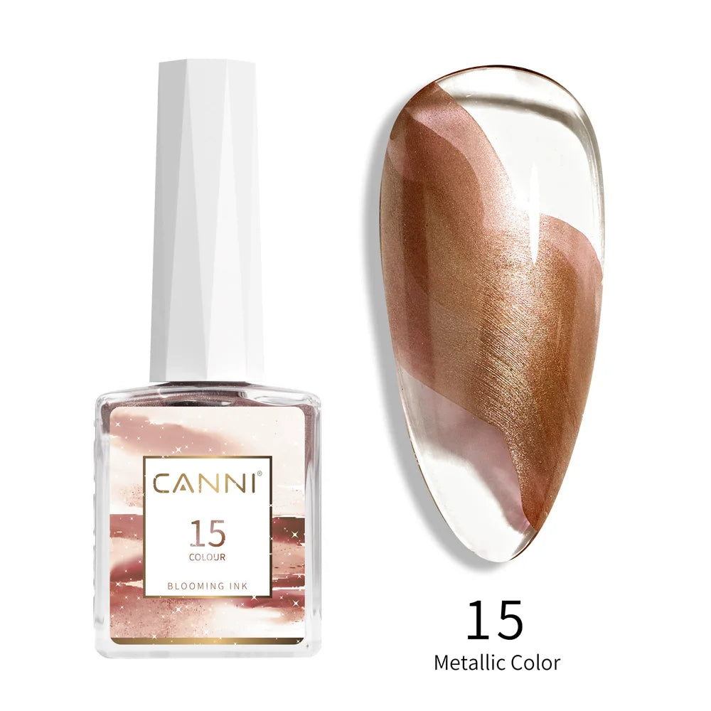 CANNI 9ml Blooming Nail Polish Air Dry Watercolor Marble Gel Nail Liquid Venalisa Smoke Bubble Varnish Gradient Painting Ink Glam'ongle CANNI 9ml Blooming Nail Polish Air Dry Watercolor Marble Gel Nail Liquid Venalisa Smoke Bubble Varnish Gradient Painting Ink