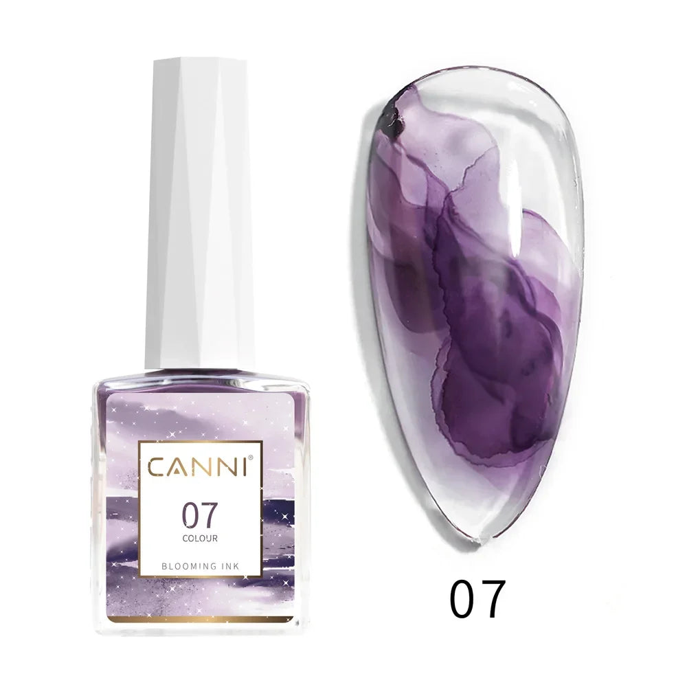 CANNI 9ml Blooming Nail Polish Air Dry Watercolor Marble Gel Nail Liquid Venalisa Smoke Bubble Varnish Gradient Painting Ink Glam'ongle CANNI 9ml Blooming Nail Polish Air Dry Watercolor Marble Gel Nail Liquid Venalisa Smoke Bubble Varnish Gradient Painting Ink