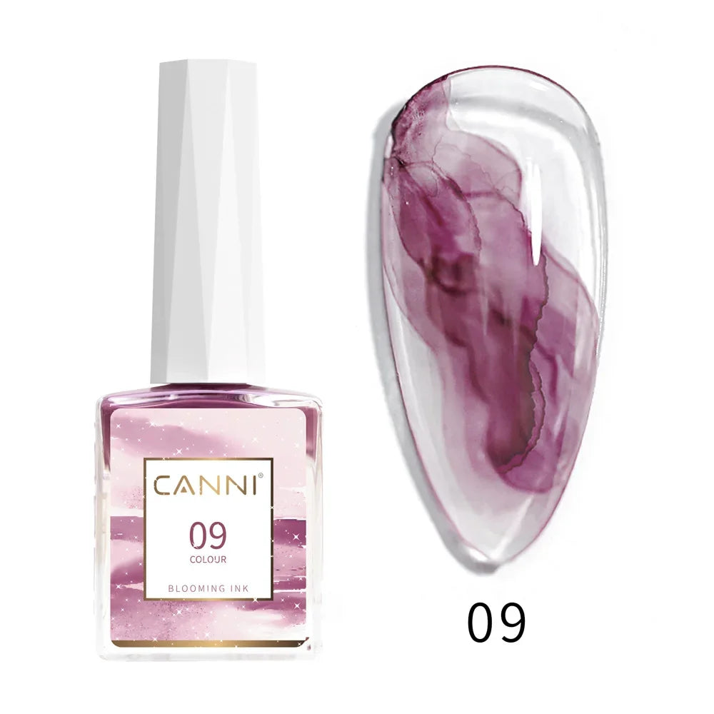 CANNI 9ml Blooming Nail Polish Air Dry Watercolor Marble Gel Nail Liquid Venalisa Smoke Bubble Varnish Gradient Painting Ink Glam'ongle CANNI 9ml Blooming Nail Polish Air Dry Watercolor Marble Gel Nail Liquid Venalisa Smoke Bubble Varnish Gradient Painting Ink