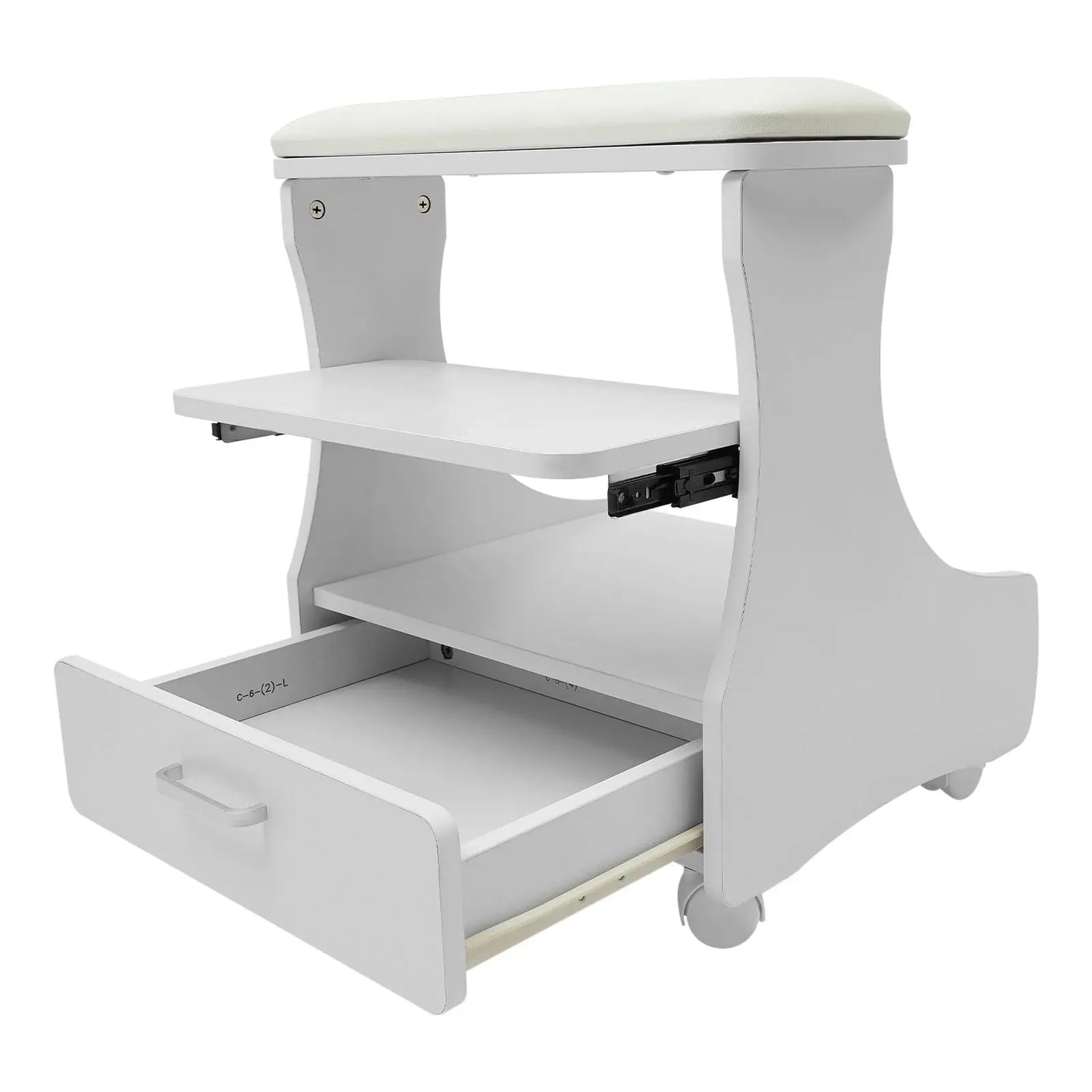 Repose-pieds, meuble de pédicure et de manucure, chariot pour bain de pieds, tabouret à roulettes Glam'ongle Repose-pieds, meuble de pédicure et de manucure, chariot pour bain de pieds, tabouret à roulettes