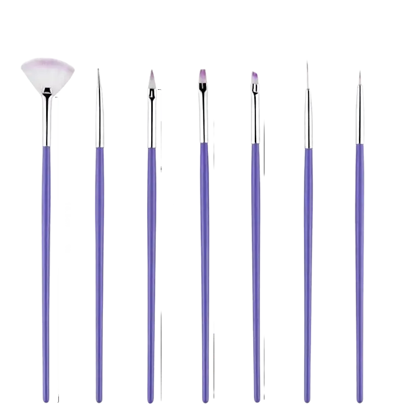 Set de Pinceaux Nail Art Violet - Glam'ongle