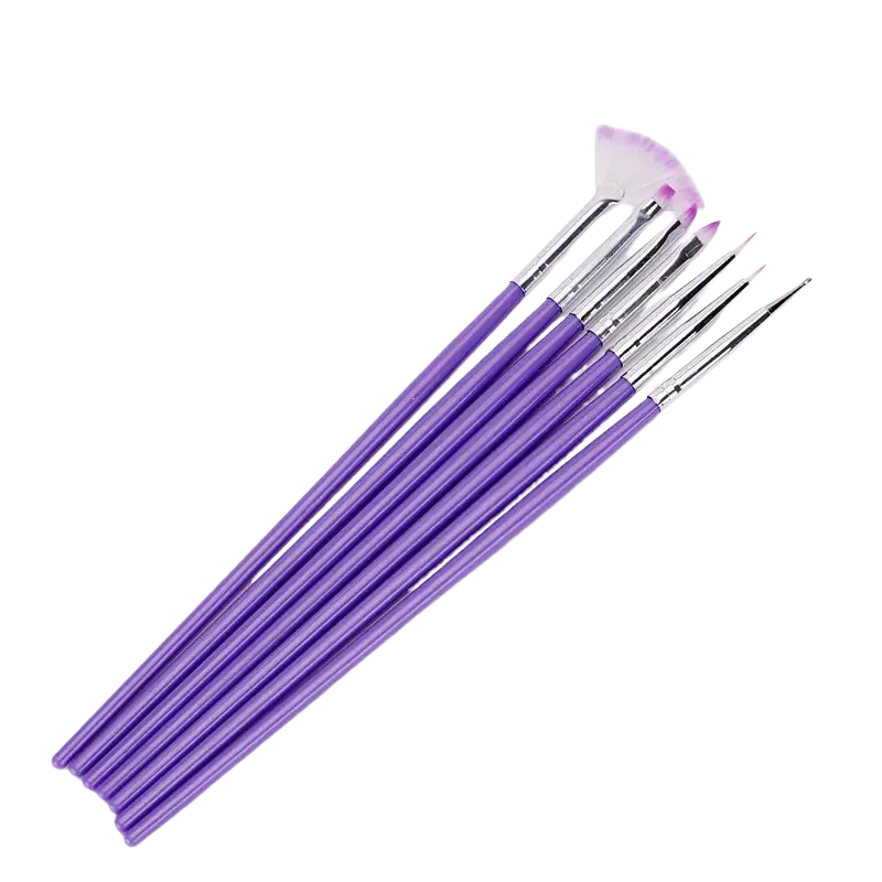 Set de Pinceaux Nail Art Violet - Glam'ongle