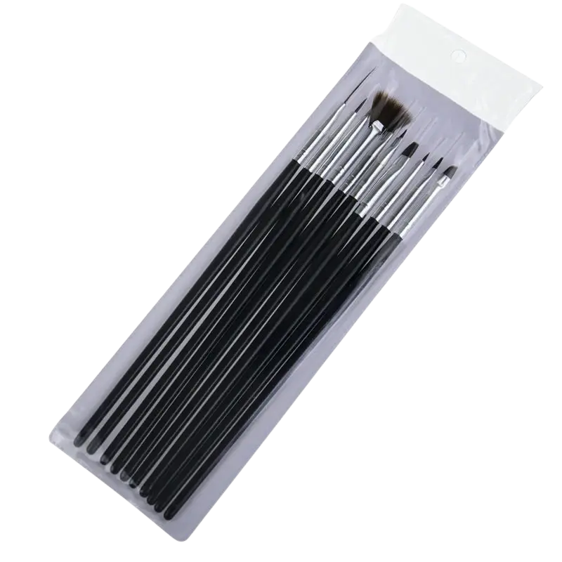 Set de Pinceaux Nail Art Noir - Glam'ongle