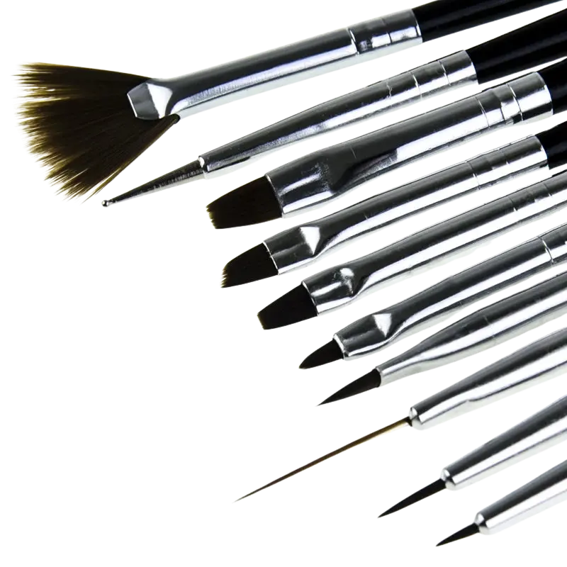 Set de Pinceaux Nail Art Noir - Glam'ongle