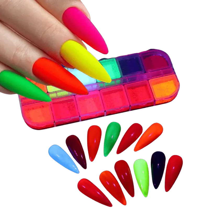 Kit Poudre Fluorescente Nail Art - Glam'ongle