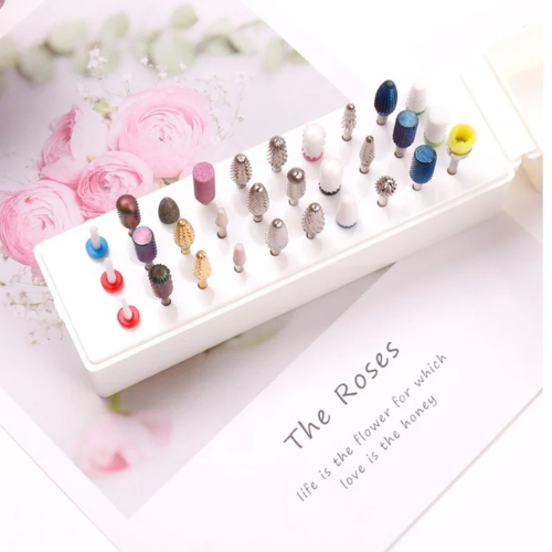 Boîte de rangement pour embouts de ponceuse Glam'ongle Boîte de rangement pour embouts de ponceuse