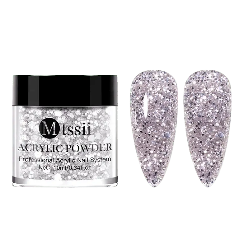 Poudre Acrylique Argent Pailletée - MTSSI - Glam'ongle
