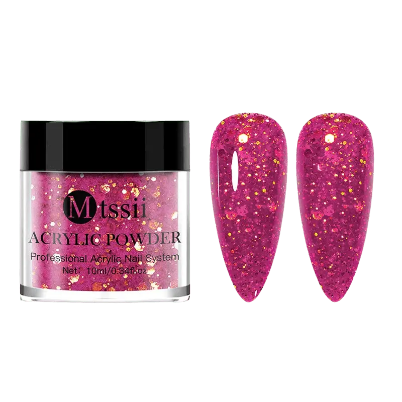 Poudre Acrylique Framboise Pailletée - MTSSI - Glam'ongle
