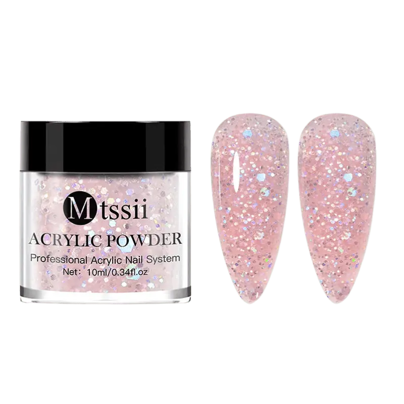 Poudre Acrylique Rose Pailletée - MTSSI - Glam'ongle