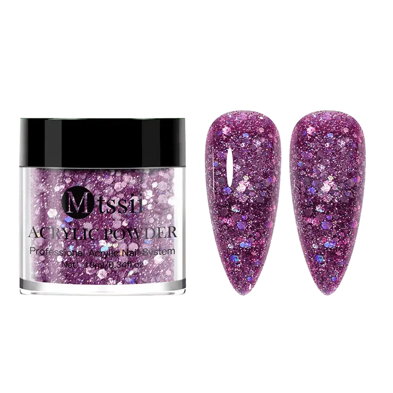 Poudre Acrylique Violet Pailletée - MTSSI - Glam'ongle