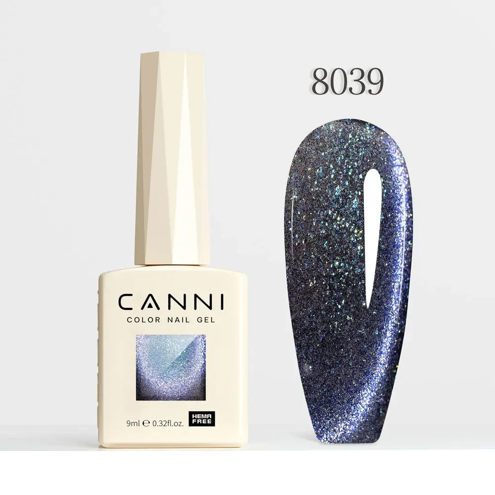 CANNI HEMA FREE TPO FREE 9ml Glitter Silver Cat Magnetic Gel Nail Polish Galaxy Diamond Full Coverage Pigmented Gel for Nail Glam'ongle CANNI HEMA FREE TPO FREE 9ml Glitter Silver Cat Magnetic Gel Nail Polish Galaxy Diamond Full Coverage Pigmented Gel for Nail