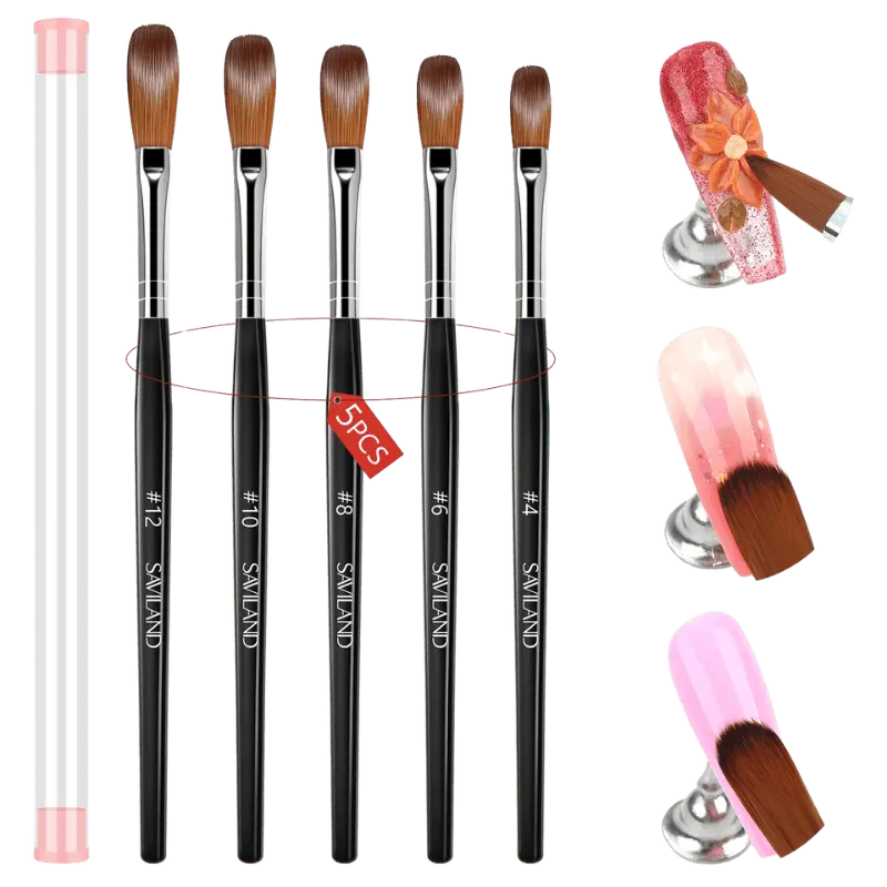 Set de Pinceaux Ovales - SAVILAND - Glam'ongle